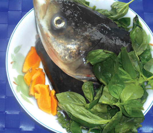 健腦醒胃 . 羅勒葉黃薑大魚頭湯