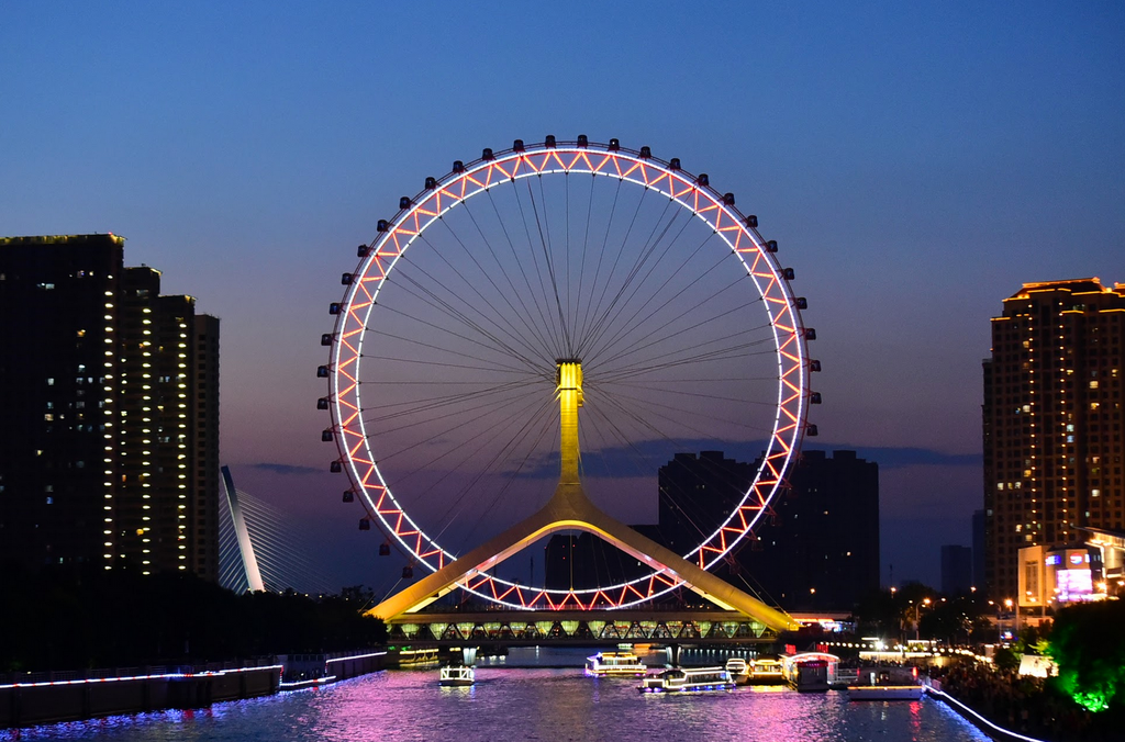 天津之眼 - 世界唯一的橋上摩天輪